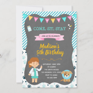 Veterinary birthday party invitation