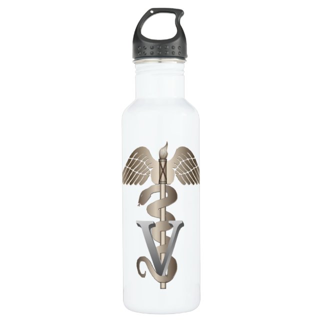 Veterinary Caduceus 710 Ml Water Bottle (Front)