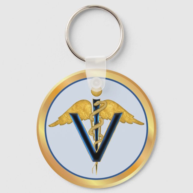 Veterinary Caduceus Key Ring (Front)