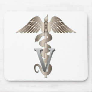 Veterinary Caduceus Mouse Mat