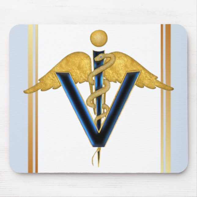 Veterinary Caduceus Mouse Mat (Front)