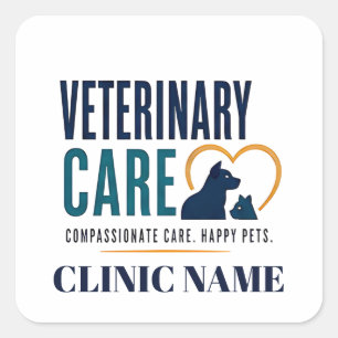 Veterinary Care Team Design Square Sticker