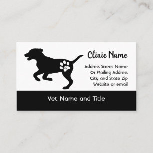 Veterinary Clinic Business Card Dog Silhouette