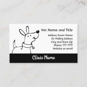 Veterinary Clinic Cartoon Dog Business Card