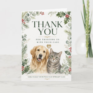 Veterinary Clinic Client Christmas Thank You Holiday Card