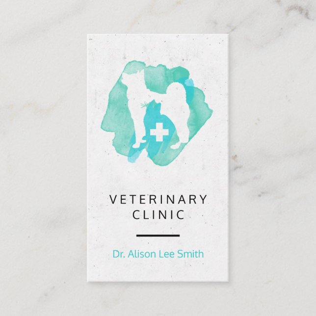 Veterinary Clinic Cross Veterinarian  Business Card (Front)