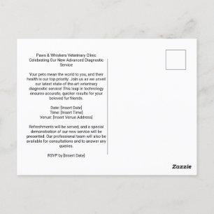 Veterinary Clinic Dual-Profile Dog Cat Invitation Postcard