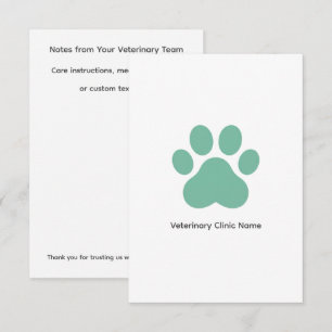 Veterinary Clinic Flat Note Card (3.5" × 5")