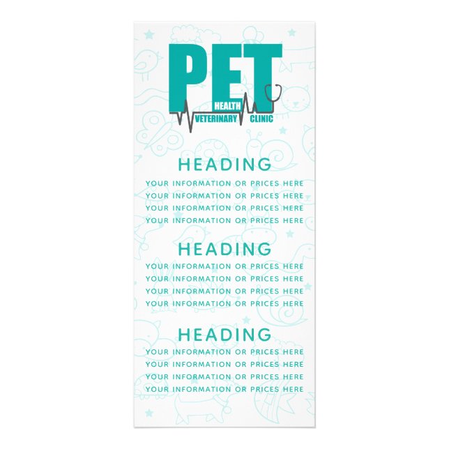 Veterinary Clinic Information or Price Rack Card (Front)