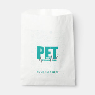 Veterinary Clinic Modern Blue Logo Favour Bags