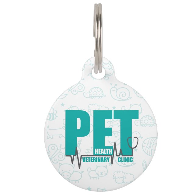 Veterinary Clinic Modern Business Pet Tag (Front)
