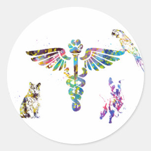 Veterinary Clinic Symbol Classic Round Sticker