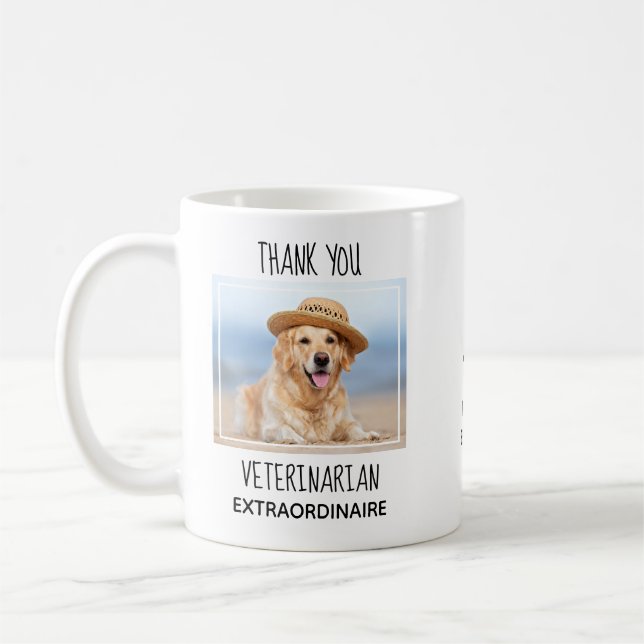 Veterinary Cute Pet Photo Thank You Veterinarian Coffee Mug (Left)