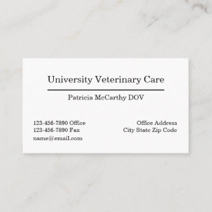 Veterinary Doctor Appointment Business Cards