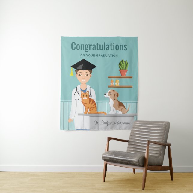 Veterinary Doctor Graduate Vet DVM Congratulations Tapestry (In Situ)