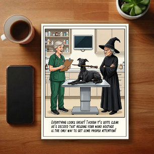 Veterinary ER Adventures Cartoon Postcard