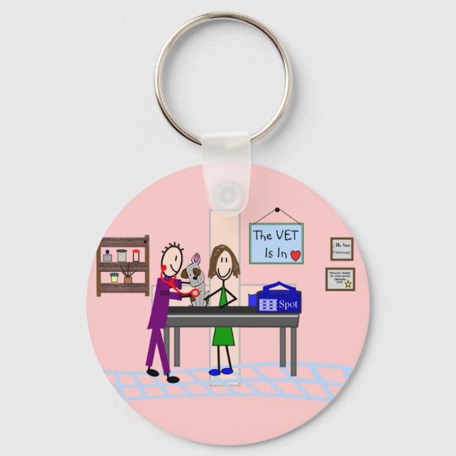 Veterinary Gifts "The Vet Is In" Key Ring (Front)