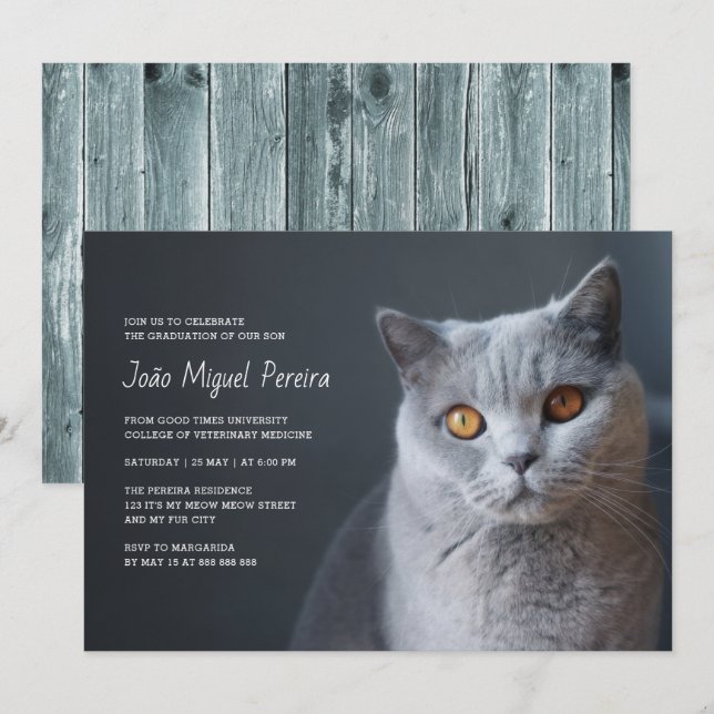 Veterinary Graduation Celebration Party Casual Invitation (Front/Back)