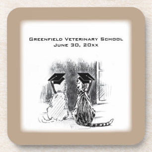 Veterinary Graduation, Dog & Cat, Square Gifts Coaster