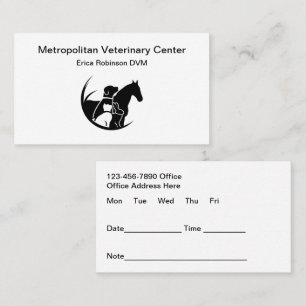 Veterinary Hospital Appointment Business Cards