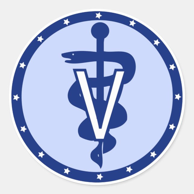 veterinary logo 2 classic round sticker (Front)