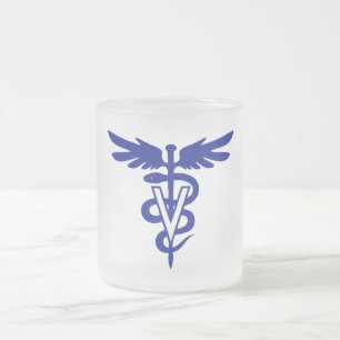 veterinary logo 4 frosted glass coffee mug