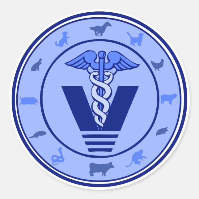 veterinary logo 5 classic round sticker (Front)