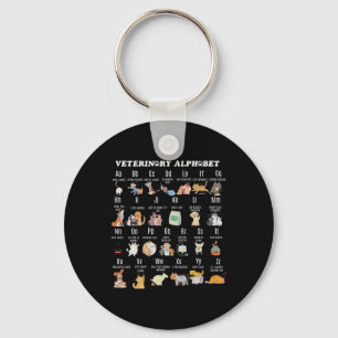 Veterinary Medicine Alphabet Vet Nurse Student Sch Key Ring