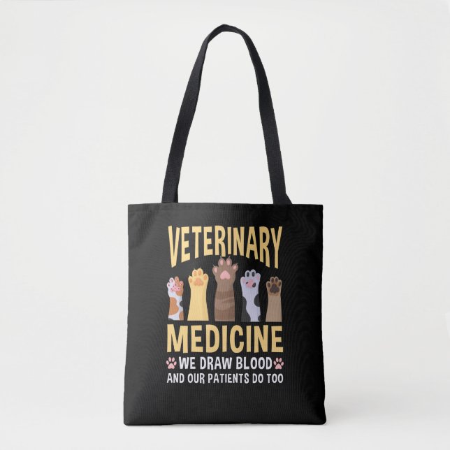 Veterinary Medicine Animal Cat Paws Veterinarian Tote Bag (Front)