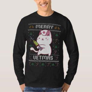 Veterinary Medicine Cute Cat Vet Ugly Christmas Sw T-Shirt