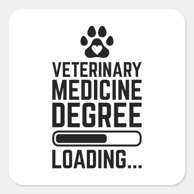 Veterinary Medicine Degree Loading Square Sticker (Front)