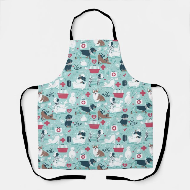 Veterinary medicine, dogs and cats friends apron (Front)
