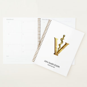 Veterinary Medicine Elegant Gold V Asclepius Vet Planner