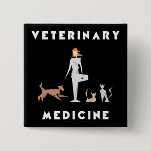 Veterinary Medicine Geometric Woman 15 Cm Square Badge