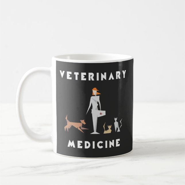 Veterinary Medicine Geometric Woman Coffee Mug (Left)