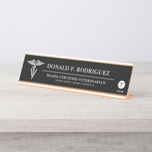 Veterinary Medicine Personalised Black Desk Name Plate