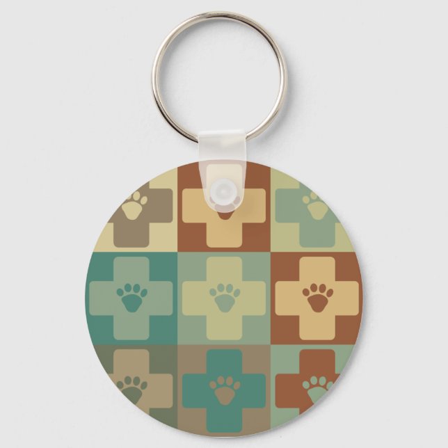 Veterinary Medicine Pop Art Key Ring (Front)