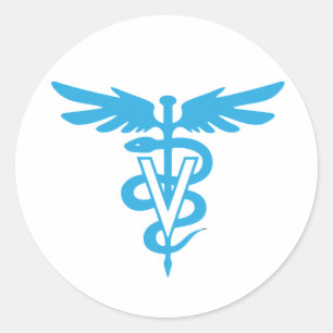 Veterinary medicine symbol classic round sticker