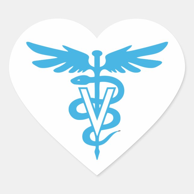 Veterinary medicine symbol heart sticker (Front)