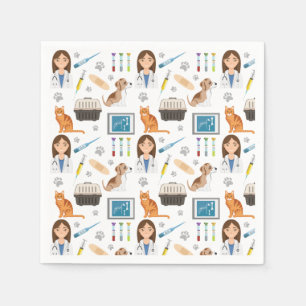 Veterinary Medicine Vet Doctor Medical DMV Pattern Napkin