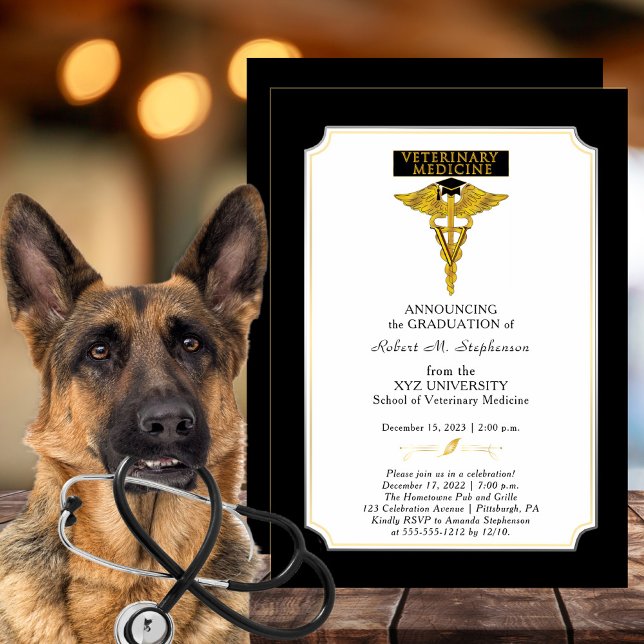 Veterinary Medicine Veterinarian Graduation Invitation (Creator Uploaded)