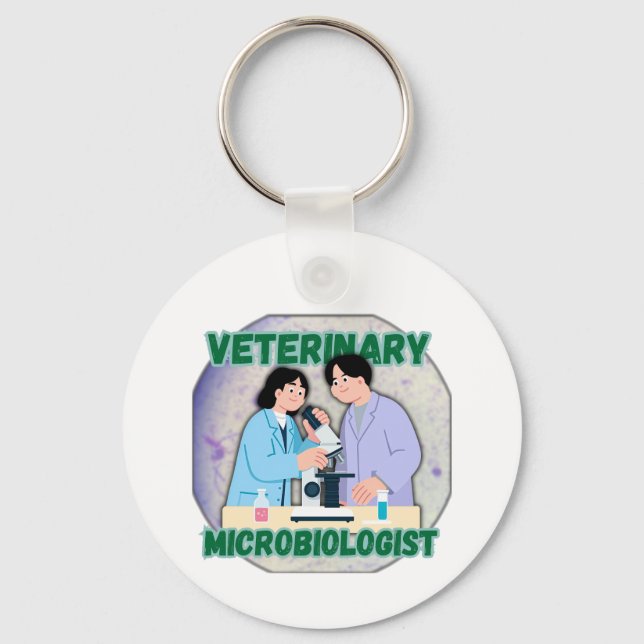 Veterinary Microbiologist – Lab Science Design Key Ring (Front)
