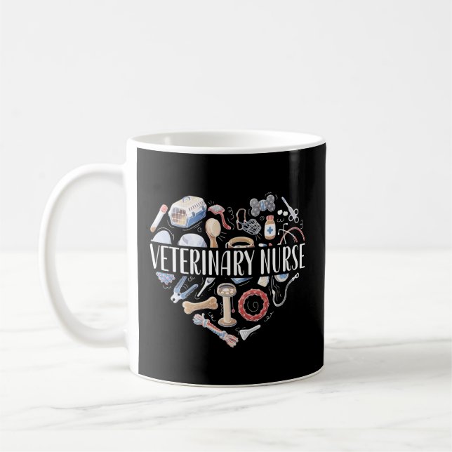 Veterinary Nurse Heart Vet Nurse Veterinarian Nurs Coffee Mug (Left)