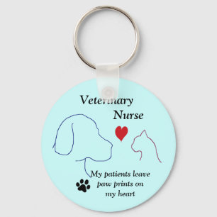 Veterinary Nurse - Paw Prints on My Heart #2 Key Ring