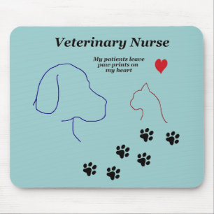 Veterinary Nurse-Paw Prints on My Heart Mouse Mat