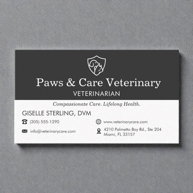 Veterinary Office Dog Cat Icon Business Card (Creator Uploaded)