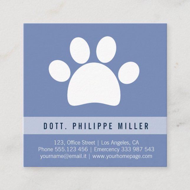 Veterinary paw business card (Front)