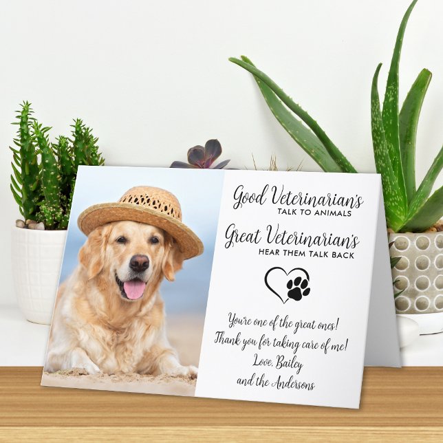 Veterinary Personalised Dog Pet Photo Veterinarian Thank You Card (Creator Uploaded)