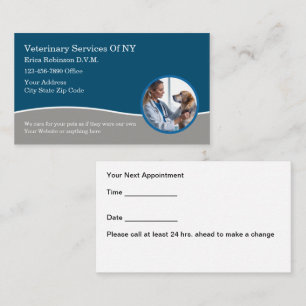 Veterinary Pet Care Services Appointment Business Card