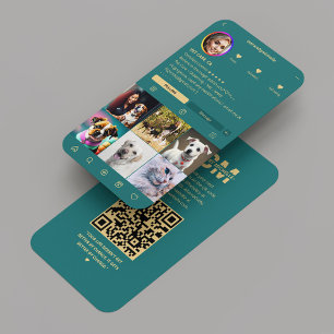 Veterinary Pet Care Veterinarian Instagram Teal Business Card